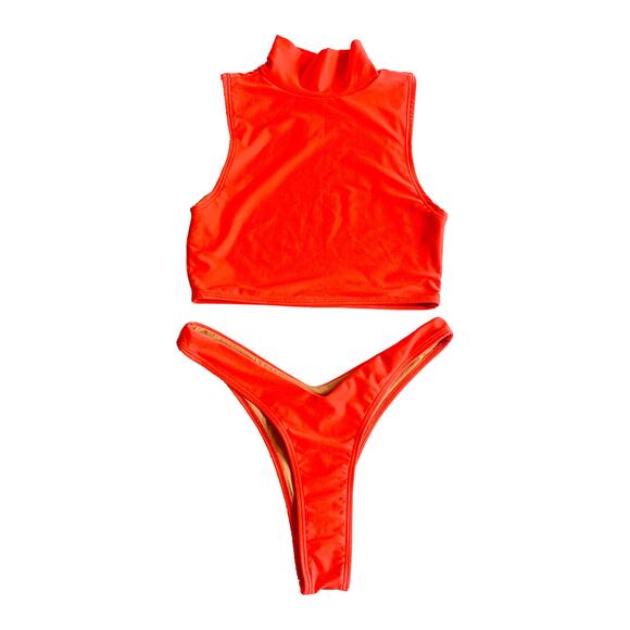 Designer Swim ZAO Bea Brazilian Bikini Bottoms Neon Orange L - Picture 6 of 11